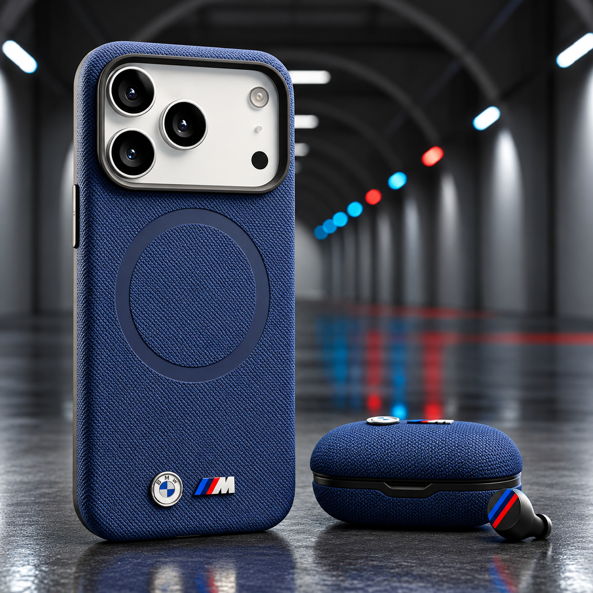 BMW M MagSafe Perforated Stripes Leather Case for iPhone 17 / 18 Series