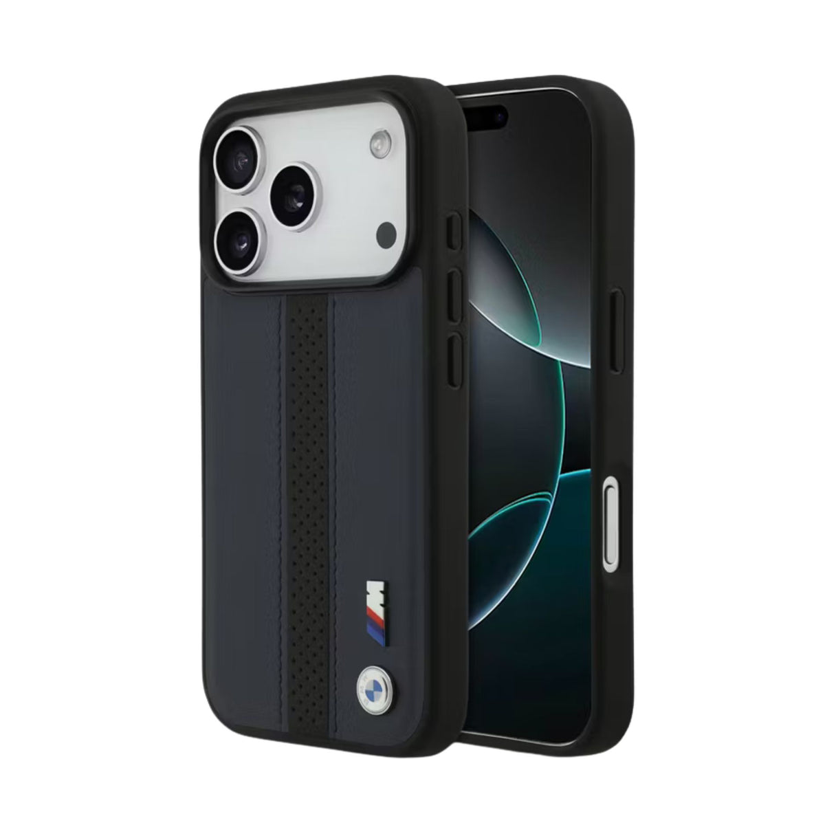 BMW M MagSafe Perforated Stripes Leather Case for iPhone 17 / 18 Series