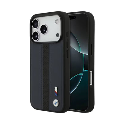 BMW M MagSafe Perforated Stripes Leather Case for iPhone 17 / 18 Series