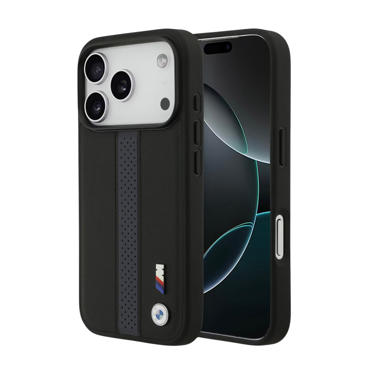BMW M MagSafe Perforated Stripes Leather Case for iPhone 17 / 18 Series