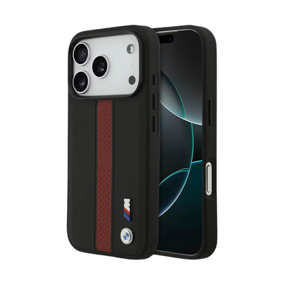 BMW M MagSafe Perforated Stripes Leather Case for iPhone 17 / 18 Series