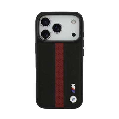 BMW M MagSafe Perforated Stripes Leather Case for iPhone 17 / 18 Series